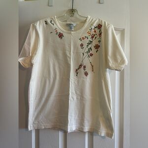 Northern Reflections cream tshirt with floral print